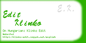 edit klinko business card